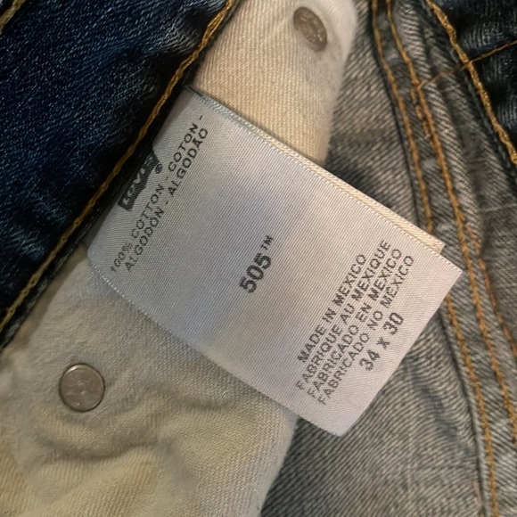 Vintage Levi's 505 Straight Regular Cut Men's Blue Jeans 34 x 30 - Picture 2 of 3